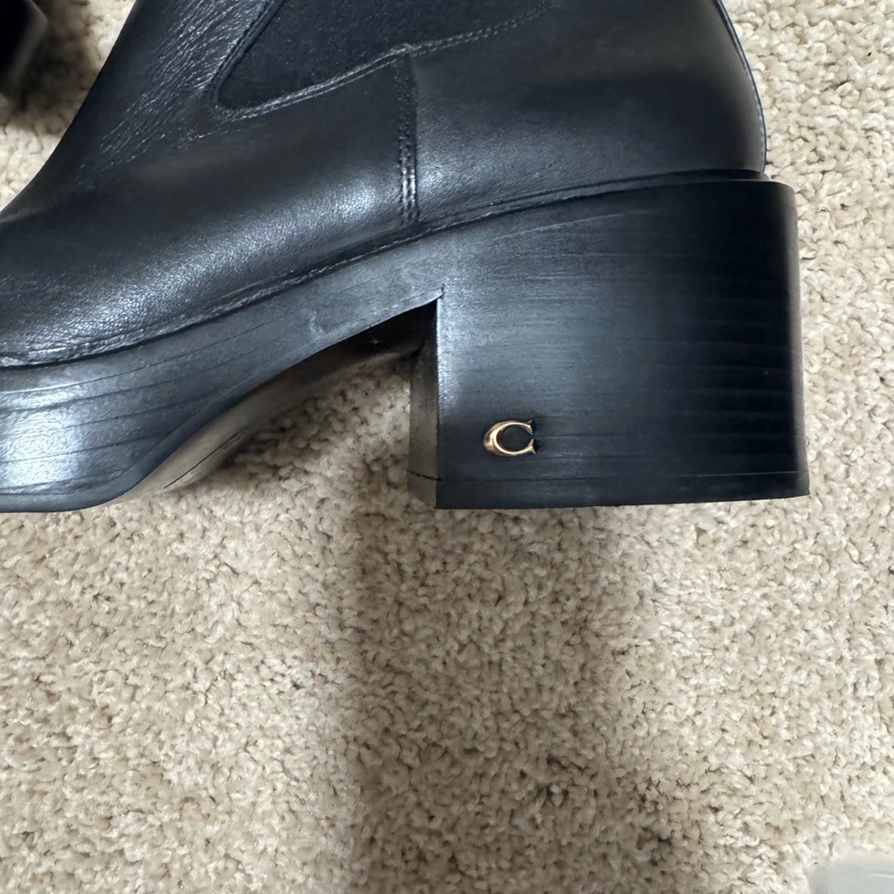 Coach Black Leather Heeled Boots - Picture 2 of 5